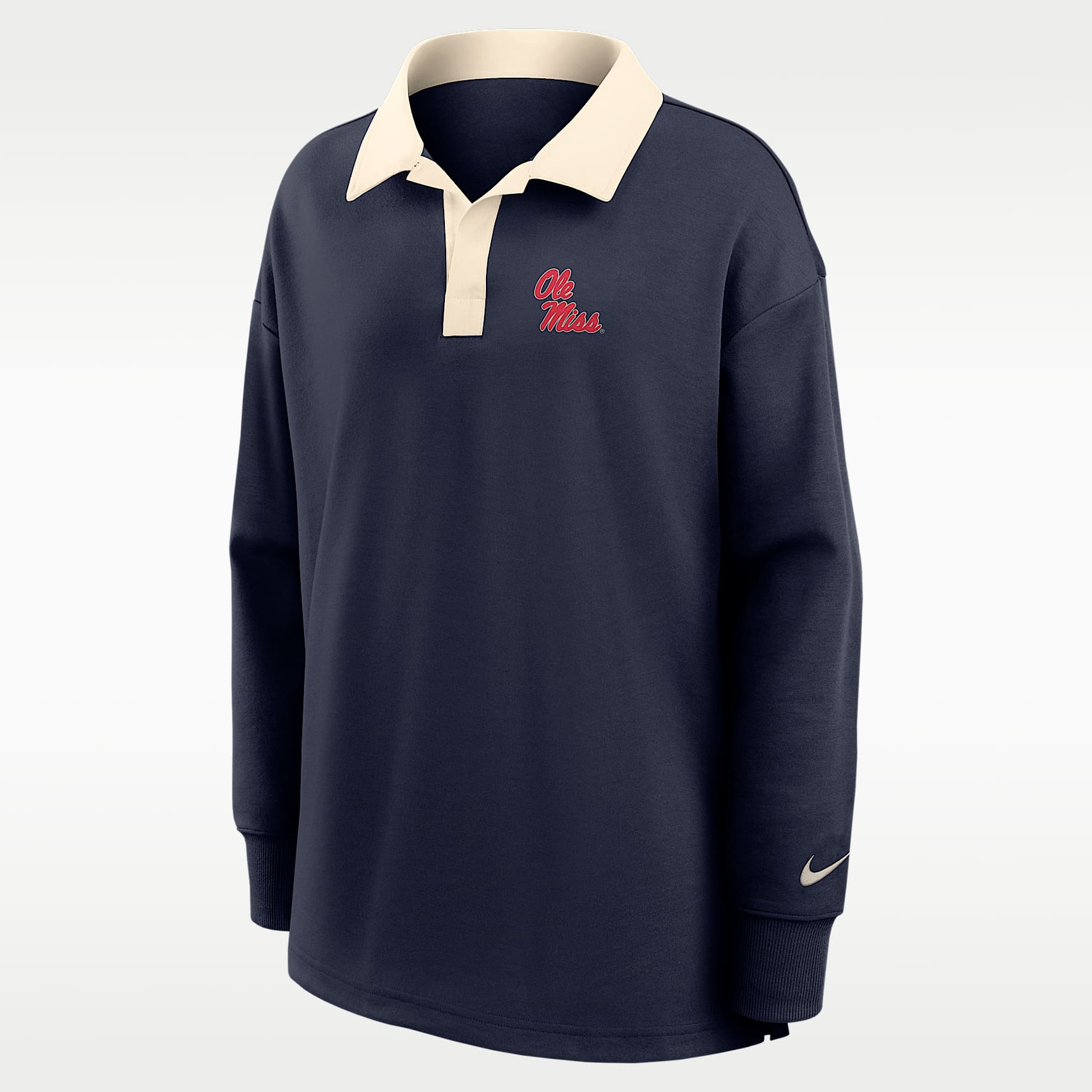 Ole Miss Women's Nike Dri-FIT Oversized Long-Sleeve Polo. Nike.com